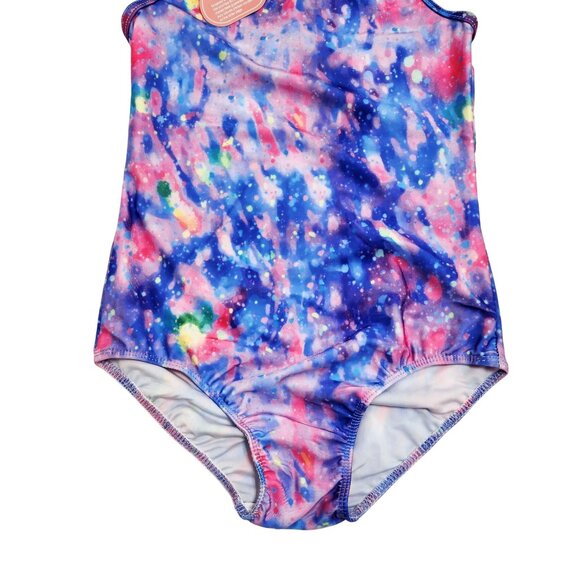 Galaxy Print Girls One-Piece Swimsuit With Spaghetti Straps Size  8 -10 - Picture 5 of 6